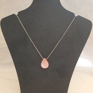 Classic Silver Necklace with Pink Opalite Pendant